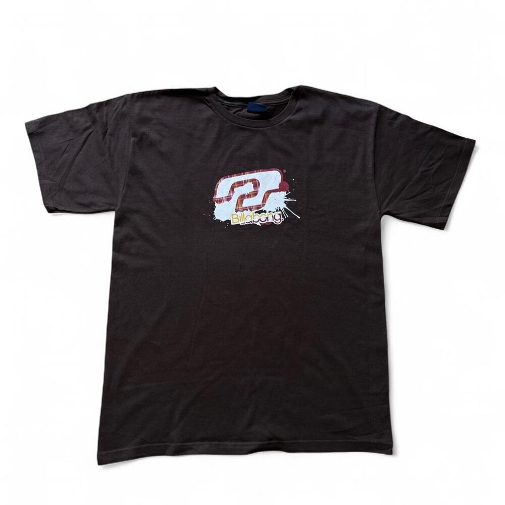 Billabong Brown Vintage Splash Logo T-shirt, Size L